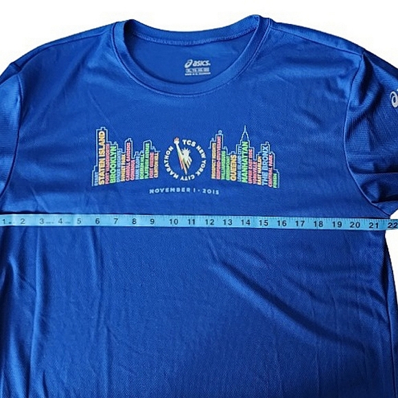 Asics 2015 NYC Marathon Blue Shirt Size XL - Picture 9 of 10